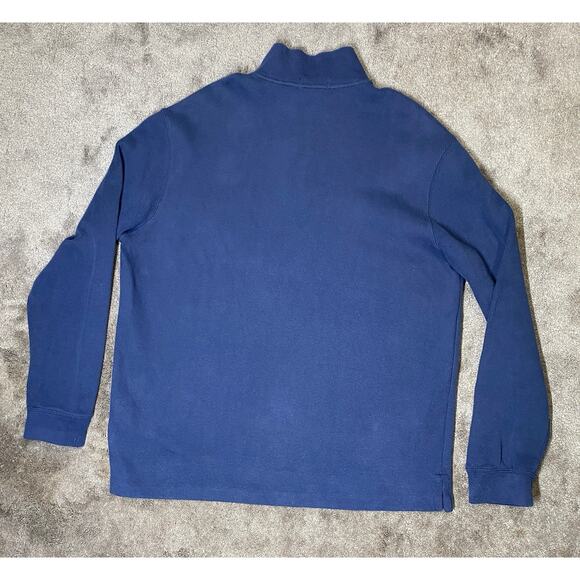 Polo Ralph Lauren MenXL TG Blue Double-knit 1/4Zip Pullover Mockneck Sweater - Picture 6 of 10